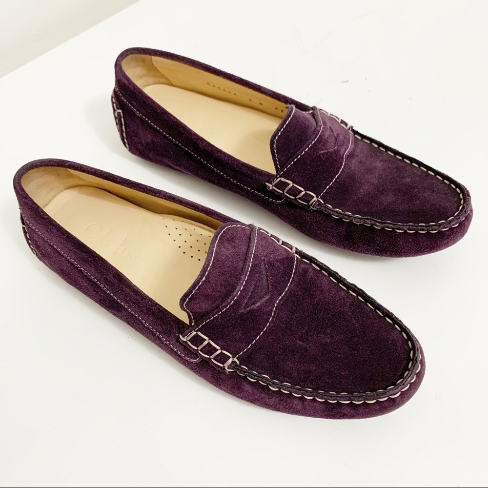 Cole Haan purple suede driver loafer size 6